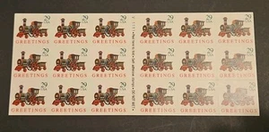 1992 US Plate Block ( Scott #2719a ) 29c Christmas Train Stamps - Picture 1 of 2