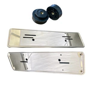 Kennzeichenblende Kennzeichenhalter Chrom Set für Mercedes R107 W123 W114 W115 W - Picture 1 of 6