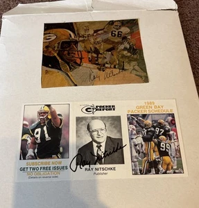 1989 Ray Nitscke Signed Packers Schedule And Picture - Picture 1 of 4