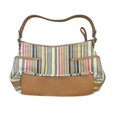 Cartera Reliquia Colorida Rayas Lona Cremallera Boho Bolso de Mano Bolso de Hombro Bolsillos Foto 1 de 4