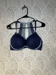 Victoria's Secret PINK Sexy 38DD BH Date Push Up Blau Spitze Bügel Gepolstert - Bild 1 von 5