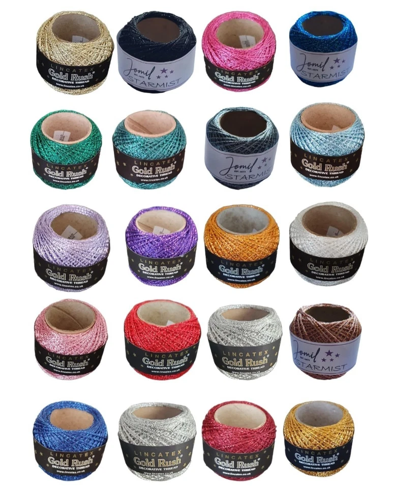 LINCATEX GOLD RUSH Metallic Decorative Thread 80 Metre rolls 22 colours - Image 1 of 1