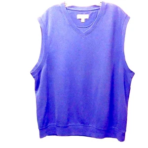 Cutter & Buck Blue Cotton V-Neck Sweater Vest . L - Picture 1 of 4