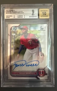 Autógrafos Bowman Chrome Prospect 2022 Yasser Mercedes #CPAYMS BGS 9 - Imagen 1 de 3