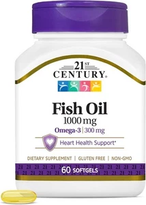 21st Century Fish Oil 1000 mg Softgels, 60 Count (Pack of 3) - Picture 1 of 8