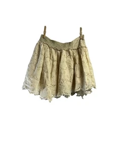 Free People Ivory Eyelet Lace Mini Skirt Boho Style S - Bild 1 von 3