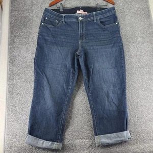 EVRI Blue Denim Jeans Capri Bündchen Damen Plus 18 18W High Rise Hose - Bild 1 von 8
