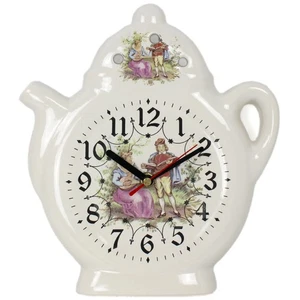 Reloj de Pared para Cocina - Nostalgia Reloj de Cocina Cerámica - Tetera - Reloj Motivo Lavanda - Imagen 1 de 3