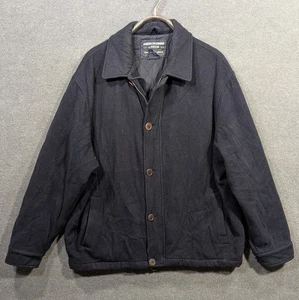 Vtg Abercrombie Fitch Jacket Mens Large Navy Coat Italian Wool Lined 90s - Picture 1 of 12