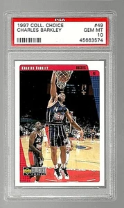 1997 COLLECTORS CHOICE BASKETBALL #49 HOF CHARLES BARKLEY PSA 10 POP 6 ROCKETS - Picture 1 of 5