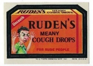 Topps Wacky Packages 1974 serie 10 gotas para la tos de Ruden casi nuevo - Imagen 1 de 1