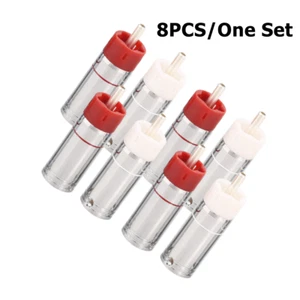 8PCS/Lot Tellurium Copper RCA Plug RCA Cable Connector HIFI Audio Cable Adapter - Picture 1 of 16