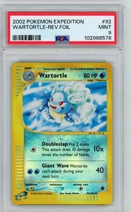 PSA 9 Mint Wartortle 92/165 Reverse Holo 2002 Pokemon Expedition - Picture 1 of 2