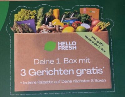 HELLO FRESH - 1. Box mit 3 Gerichten GRATIS + Rabatte auf 8 Boxen ** Online Code - Bild 1 von 4
