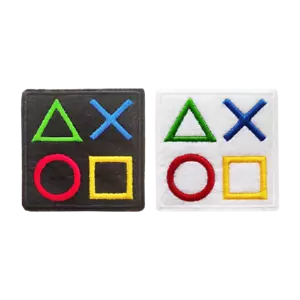 PlayStation Patch Embroidered Symbols Square Iron-On 2.5" - Picture 1 of 13