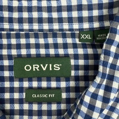 Orvis Shirt Mens 2XL Blue Check Button Down Cotton Gingham Classic Fit - Image 1 of 4