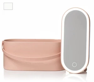 Porta Trucchi Con Specchio Organizer Cosmetici Beauty Case Da Viaggio - Foto 1 di 6
