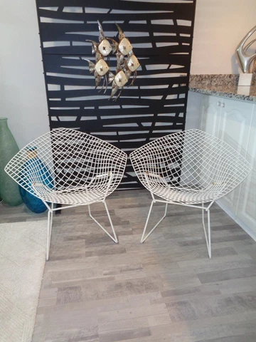 (2) Harry Bertoia Diamond Wire Chairs Knoll MID CENTURY MODERN Eames -Estate Cover