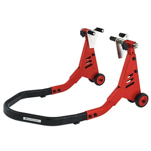 Cavalletto Alza Solleva Moto a Forca Regolabile Anteriore 4 Ruote Rosso - Imagen 1 de 3