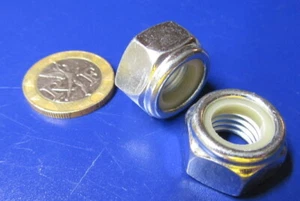 Tuercas hexagonales de bloqueo de inserción de nailon clase 10 de acero de placa de zinc derecha M12 x 1,75 x 19 mm W 50 piezas - Imagen 1 de 12