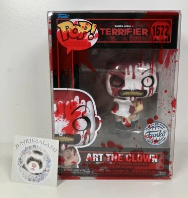Terrifier #1672 Art the Clown w/Newspaper Funko Pop! Horror Scare Fair SE Bloody - Image 1 of 4