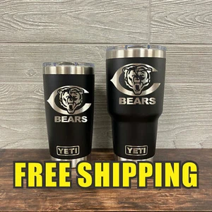 Chicago Bears Personalized Custom Engraved Tumbler cup - YETI 20oz or 30oz 48 - Picture 1 of 7