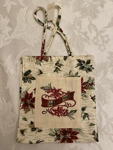 Longaberger Weihnachten Gehöft Stoff Geschenktüte Beuteltasche Urlaub Botanik Stechpalme NEU - Bild 1 von 9