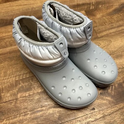 Botas Cortas Crocs Clásicas Forradas Neo Puff Gris Para Mujer Talla 6 Nuevas 207311 Foto 1 de 4