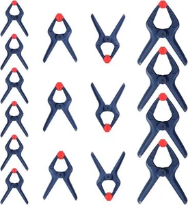 16Piece Spring Clamp Set Nylon Spring Clamp Set 4PC 6-1/2" 6PC 4-1/2" 6PC 3-3/8" - Picture 1 of 9