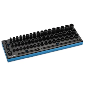 Capri Tools 3/8 in. Dr Shallow/Semi-Deep/Deep Impact Socket Set, Metric, 55-Pc - Picture 1 of 8