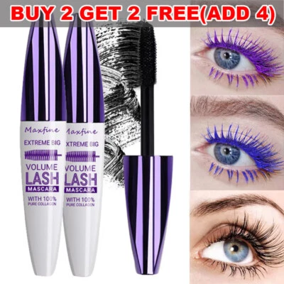5 COLORS 4D MASCARA Silk Fiber Mascara Lengthening Fast Curling Waterproof 6ML - image 1 of 4