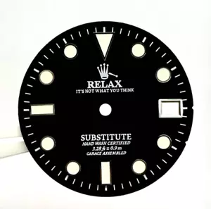 Quadrante seiko mod, quadrante nero opaco, indici argento con BGW9 LUME - Foto 1 di 2