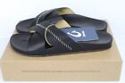 Olukai Women's Sandals Kipe'a 'Olu Slide Black Black Leather