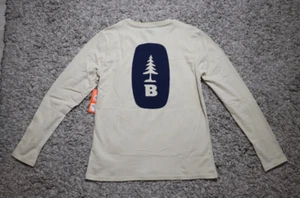 Camiseta Bass Outdoor Off White Para Hombre Manga Larga Talla Mediana Árbol 100% Algodón - Imagen 1 de 9