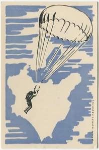 PARACHUTE, STAN KOWALCZEWIKI - Aviation Postcard - Picture 1 of 2