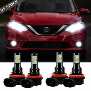 Para Nissan Sentra 2013-19-Combo H9 H11 Blanco LED Faros Bombillas haz alto-bajo - Imagen 1 de 9