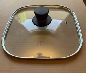 SQUARE GLASS LID Fits Rival Etc. 10 3/4" Steam Vent Hole Large Handle - Picture 1 of 4