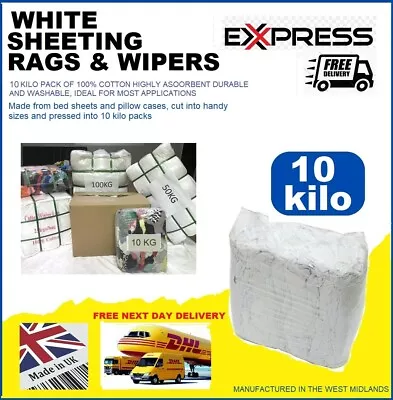 Cleaning Rags White Cotton Industrial Garage Cleaning Rags Wipers One Stop Shop • 21£