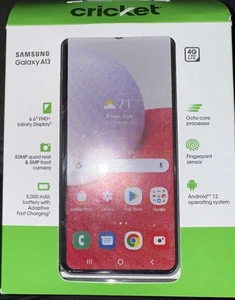 CRICKET SAMSUNG GALAXY A13 4G LTE 6.6" 32GB 4GB Black Android Prepaid Smartphone - Afbeelding 1 van 4