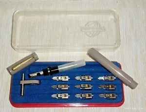 Calligraphy Box Set MARKANT 100 GRAPHOS Inks Dip Pen 9 Nibs Drawing Drafting VTG - Picture 1 of 6