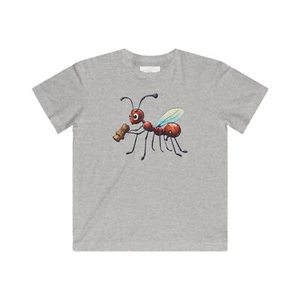 Ant-Themed Kids Tee, Cute Insect Graphic Shirt, Children's ,T-Shirt, Bug Lover  - Picture 1 of 40