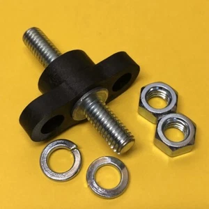 Insulated cable bulkhead fitting Black thru panel 10mm stud mount LV4220B 2 YrWy - Picture 1 of 2
