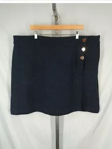 Falda envolvente sintética tejida azul Loft Plus talla grande 24 nueva - Imagen 1 de 6