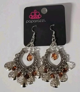 Paparazzi Musical Gardens Brown Earrings - Picture 1 of 4