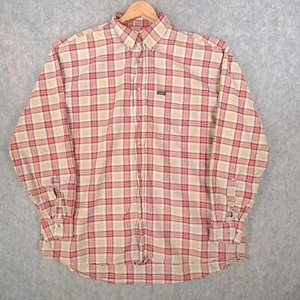 Vintage Lee Shirt Mens Large Brown Red Blue Lumberjack Check Casual USA LS Top - Picture 1 of 12