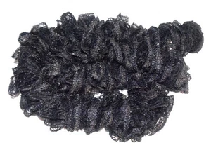 BUFANDA BOUTIQUE SASHAY DE ROSEY 60" NEGRA RICA NUEVA HECHA A MANO AMOR - Imagen 1 de 4