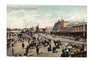 Vintage Postcard - c1900s - Leaving Redfern Station, Sydney. NSW. Australia. - Picture 1 of 2