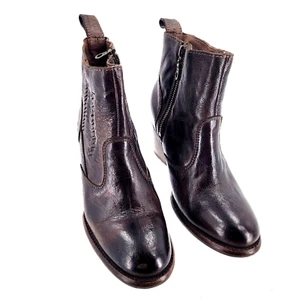 Bed Stu Cobbler Series Brown Leather Ankle Heeled Boots Women's Sz 7 - Picture 1 of 10