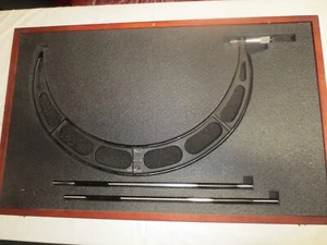 Starrett 22"- 23" Outside Micrometer with (2) Standards, Wood Case & Wrench -T40 - Picture 1 of 9