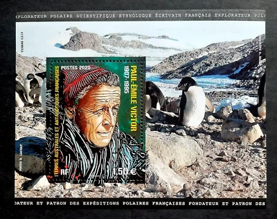 French Antarctic TAAF "BIRDS ~ PENGUINS ~ POLAR EXPLORER ~ PAUL VICTOR" MS 2020 - Image 1 of 4
